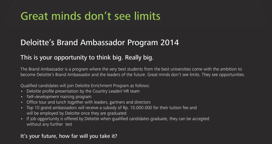 Deloitte’s Brand Ambassador Program 2014