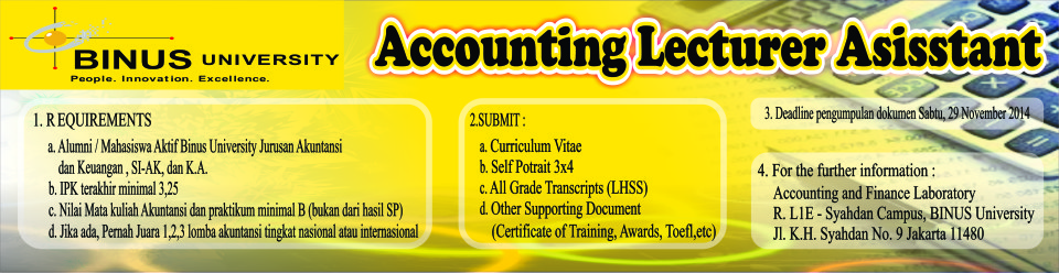 Accounting Lecturer Asisstant Period Genap 2014/2015